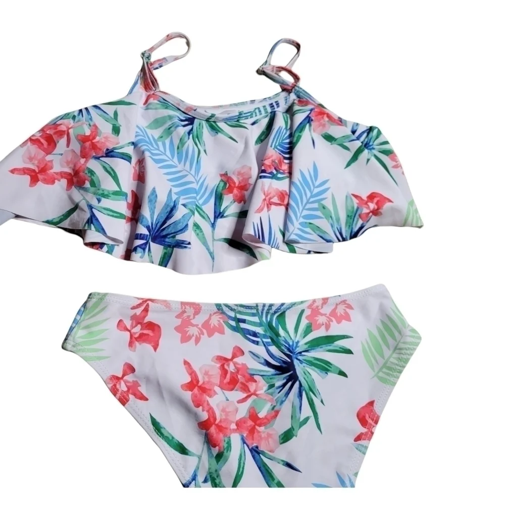 Ashiner Girl's Flounce Two Piece Bikini Swimsuit